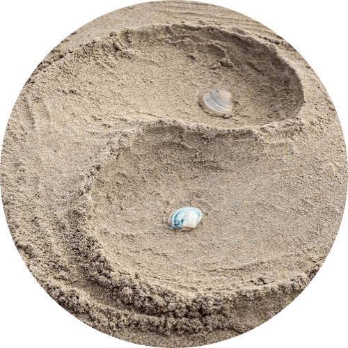 Ying et le Yang dans le sable